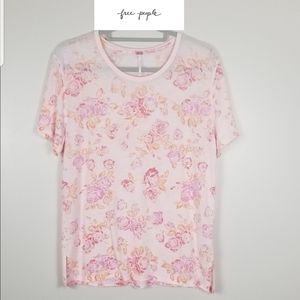 Free People Pink Floral Top NWOT